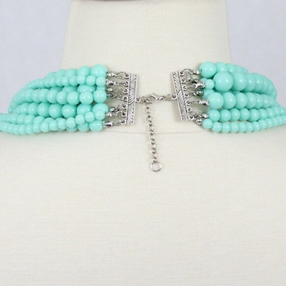 7 strands needed turquoise color costume necklace - Picture 2 of 2